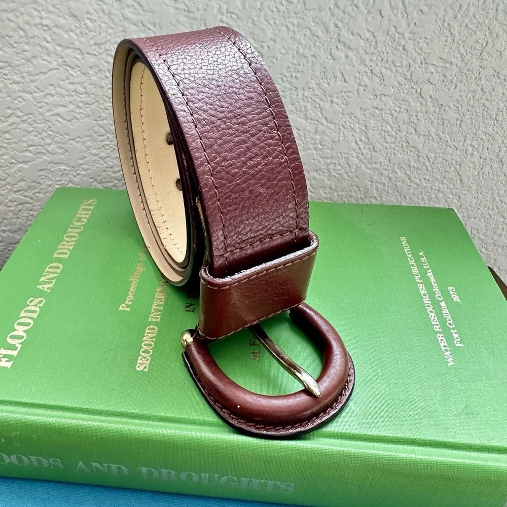 BANANA REPUBLIC Brown Made‎ In Italy Genuine Leather Belt Size Small Wide Preppy